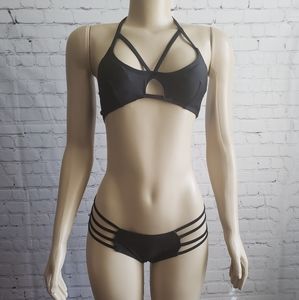 NWOT Black Cage Bikini - L
